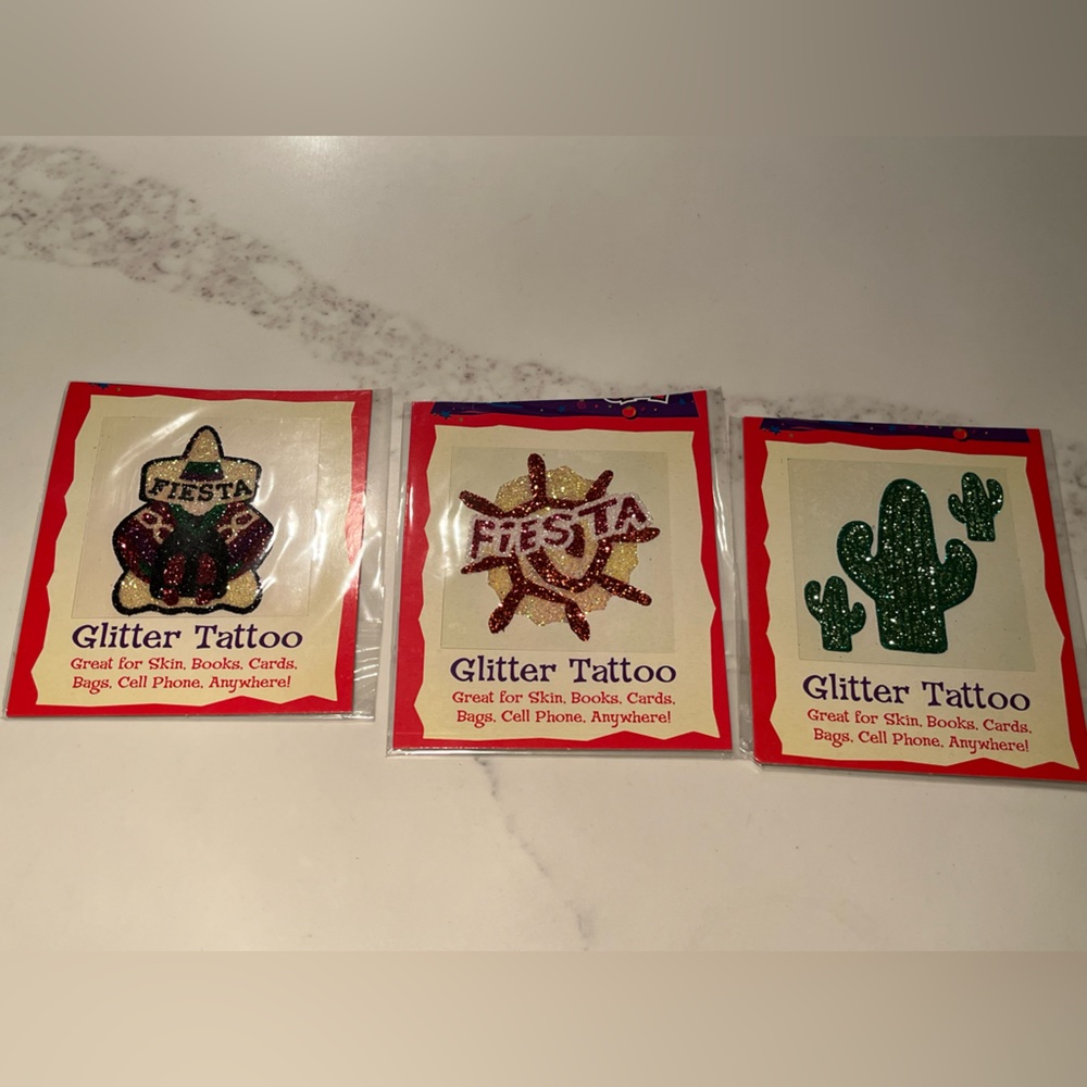 NWOT 7 glitter tattoos for your skin, books, phone, bags, cards, anywhere! - Picture 3 of 10